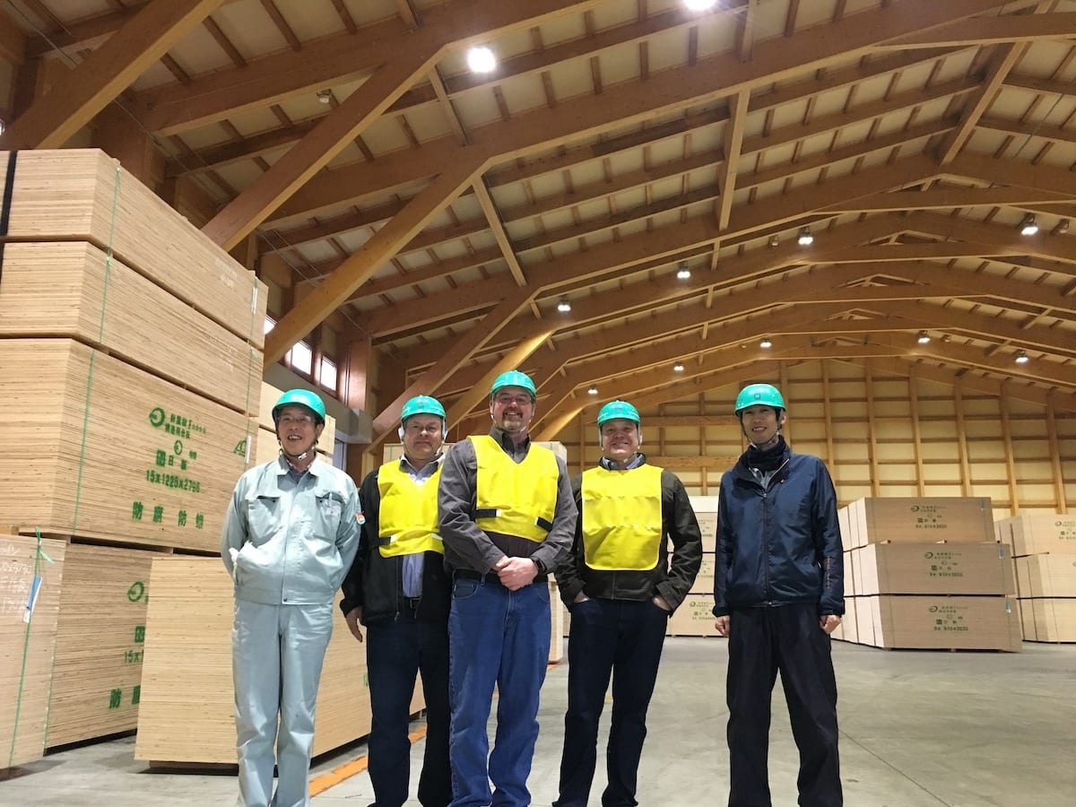 Representatives from Freres Lumber Visit Japanese Wood Products Manufacturers