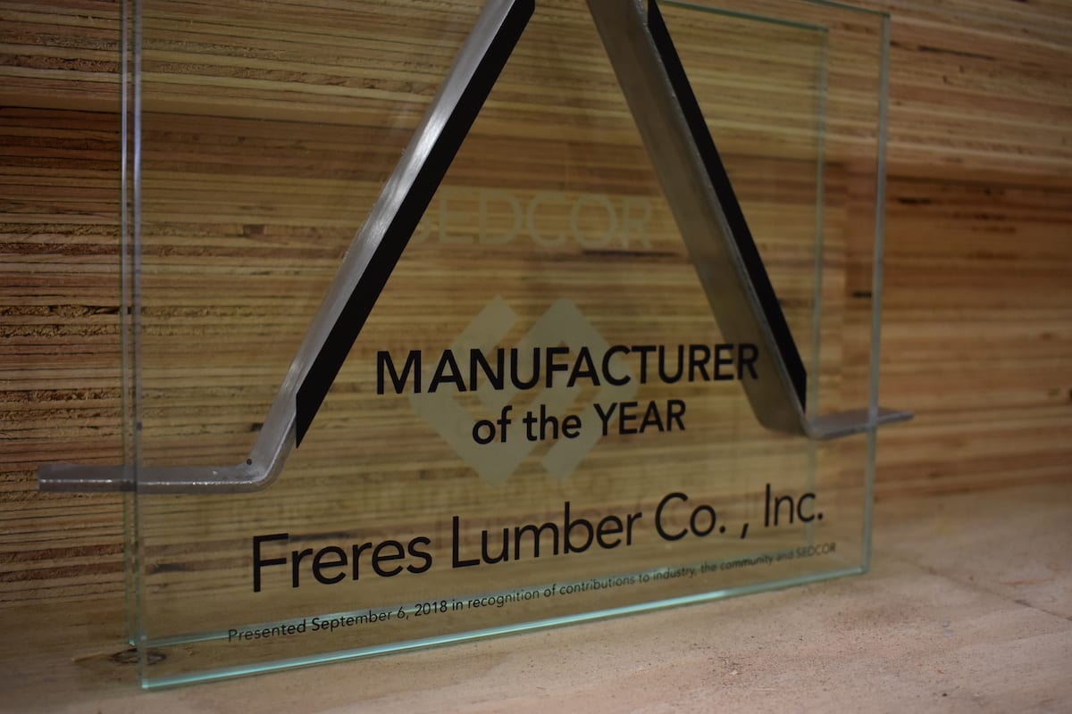 Freres Lumber Selected as SEDCOR’s Manufacturer of the Year
