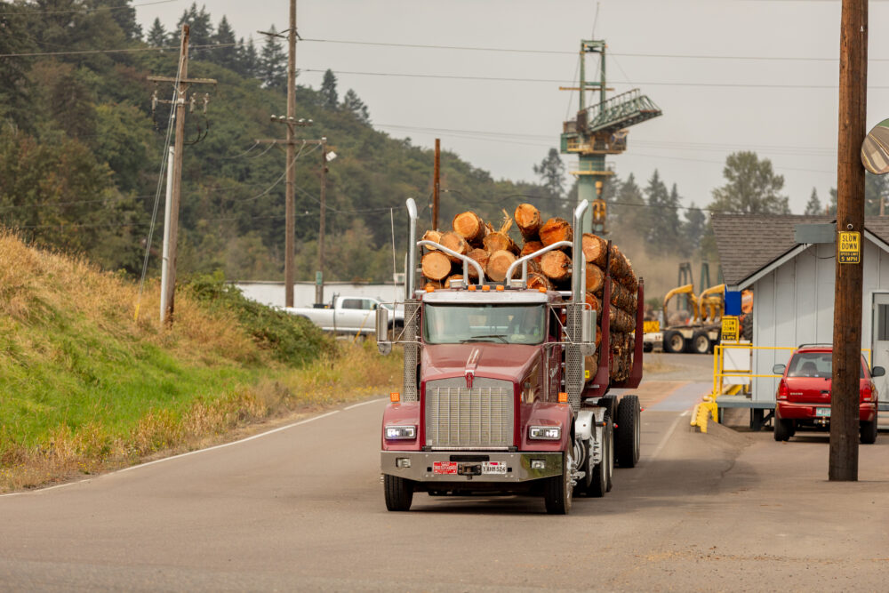 Truck Hauling Freres Wood