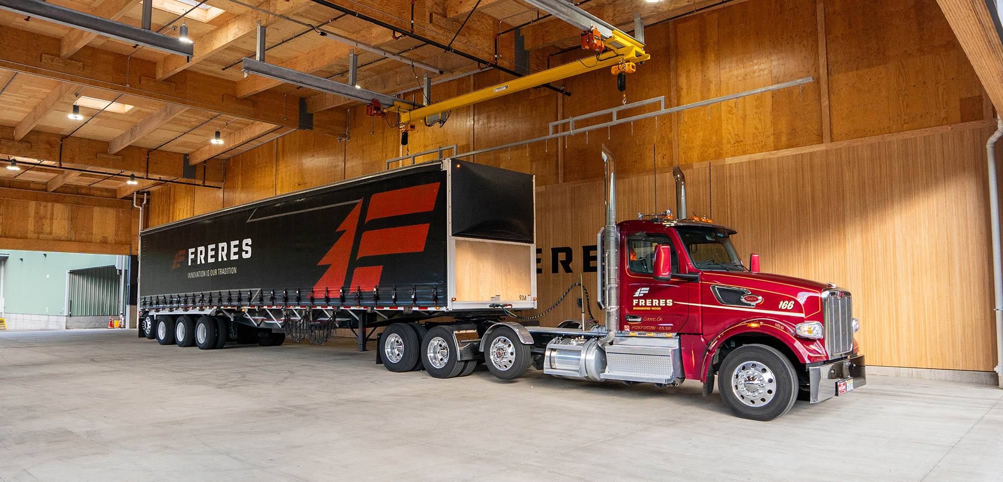 Freres engineered wood truck warehouse